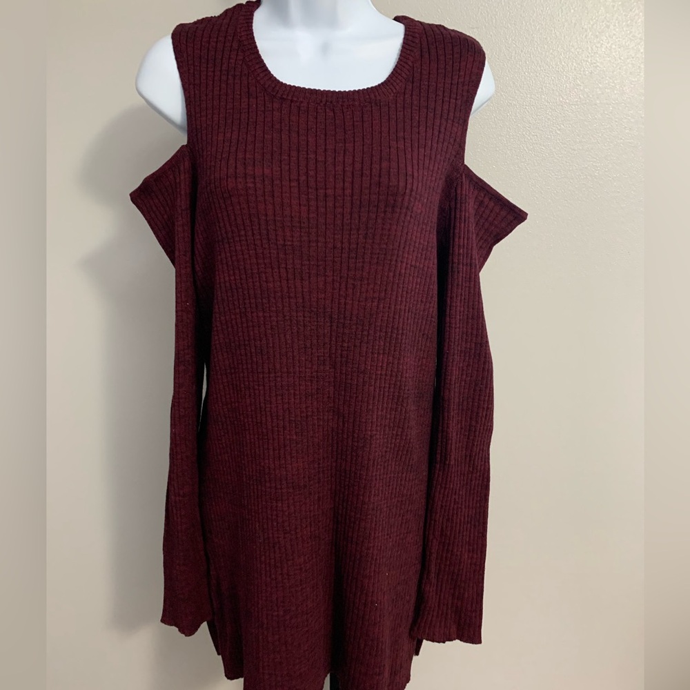 ruff hewn GREY Cold Shoulder Sweater